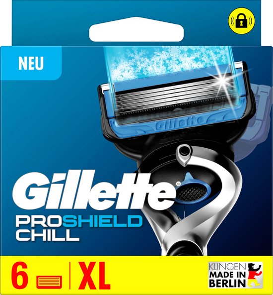 Gillette ProShield Chill Razor Blades 6 Replacement Blades for Men's Wet Shavers with 5-Blade